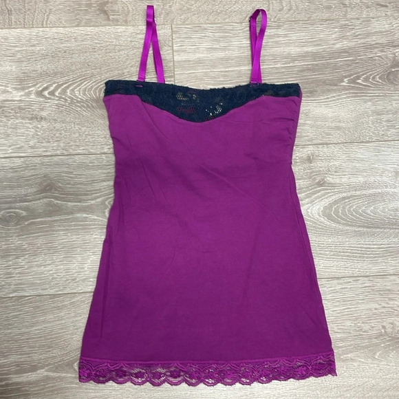 Intimately Free People Lace Trim Cami Tank with Shelf Bra S - Picture 3 of 14